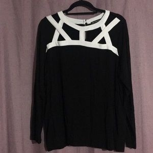 INC white cutout long sleeve shirt